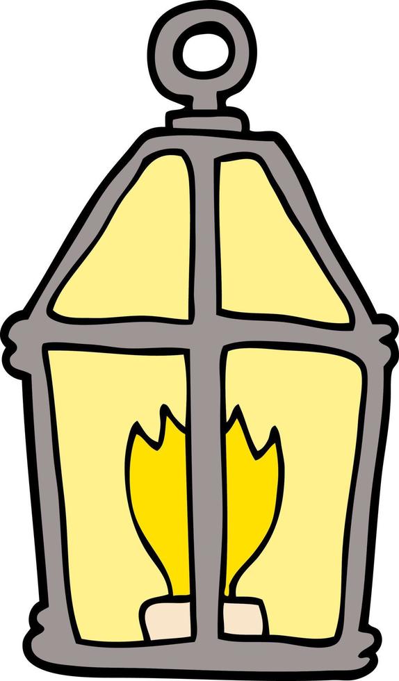 cartoon doodle old lantern vector