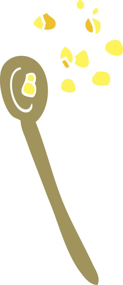 cartoon doodle cereal on a spoon vector
