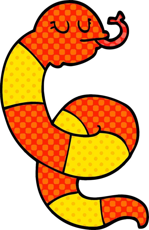 cartoon doodle poisonous snake vector