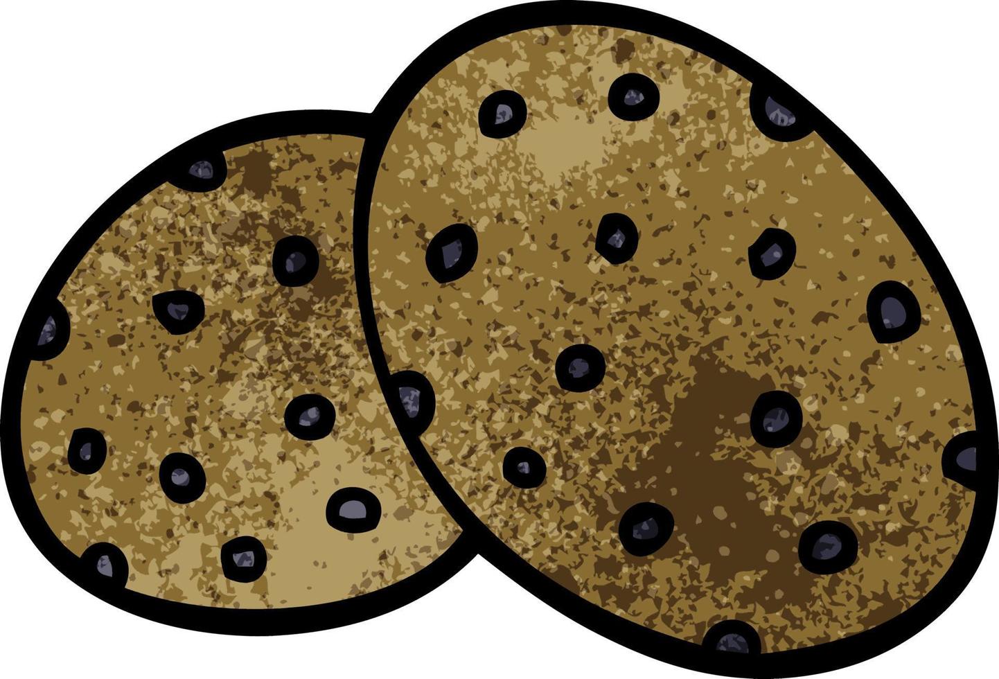 dos grandes galletas de garabato de dibujos animados vector