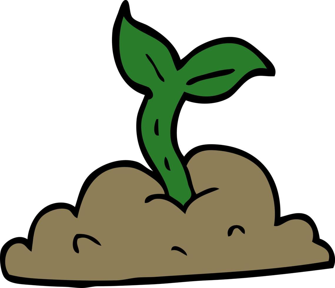 cartoon growing seedling vector