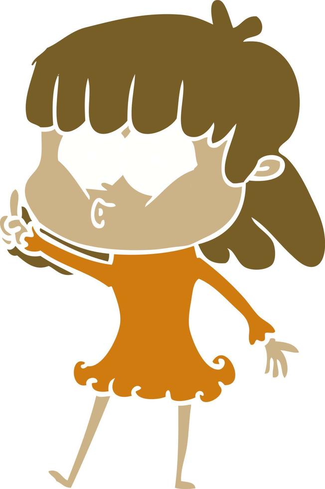 flat color style cartoon whistling girl vector