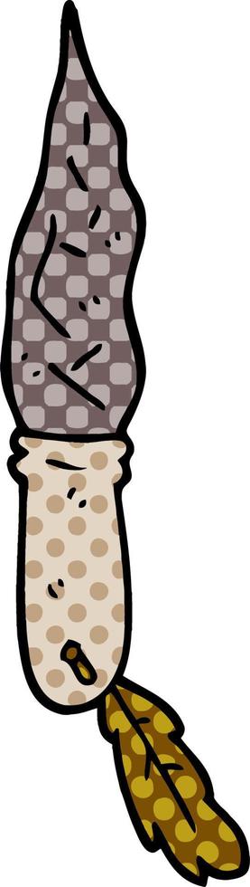 cartoon doodle of a stone dagger vector