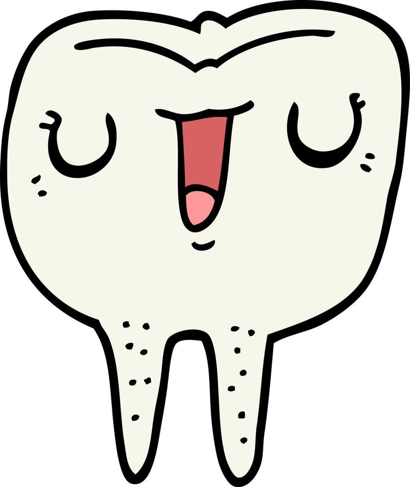 cartoon happy tooth vector