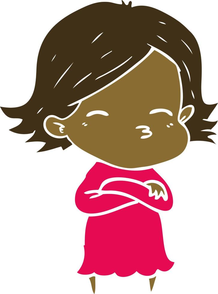 flat color style cartoon woman vector