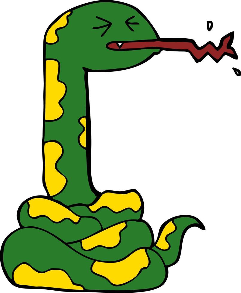 serpiente sibilante de dibujos animados vector