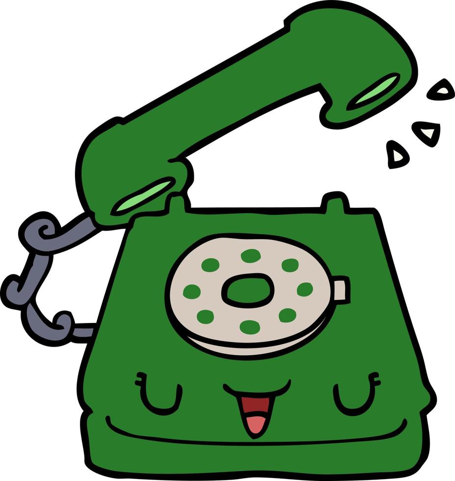 cute cartoon telephone vector