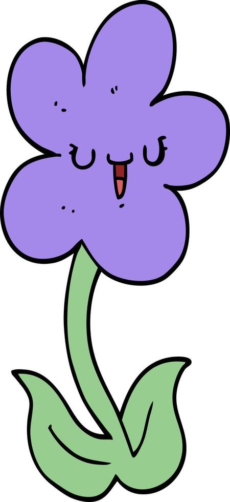 cartoon flower with happy face vector