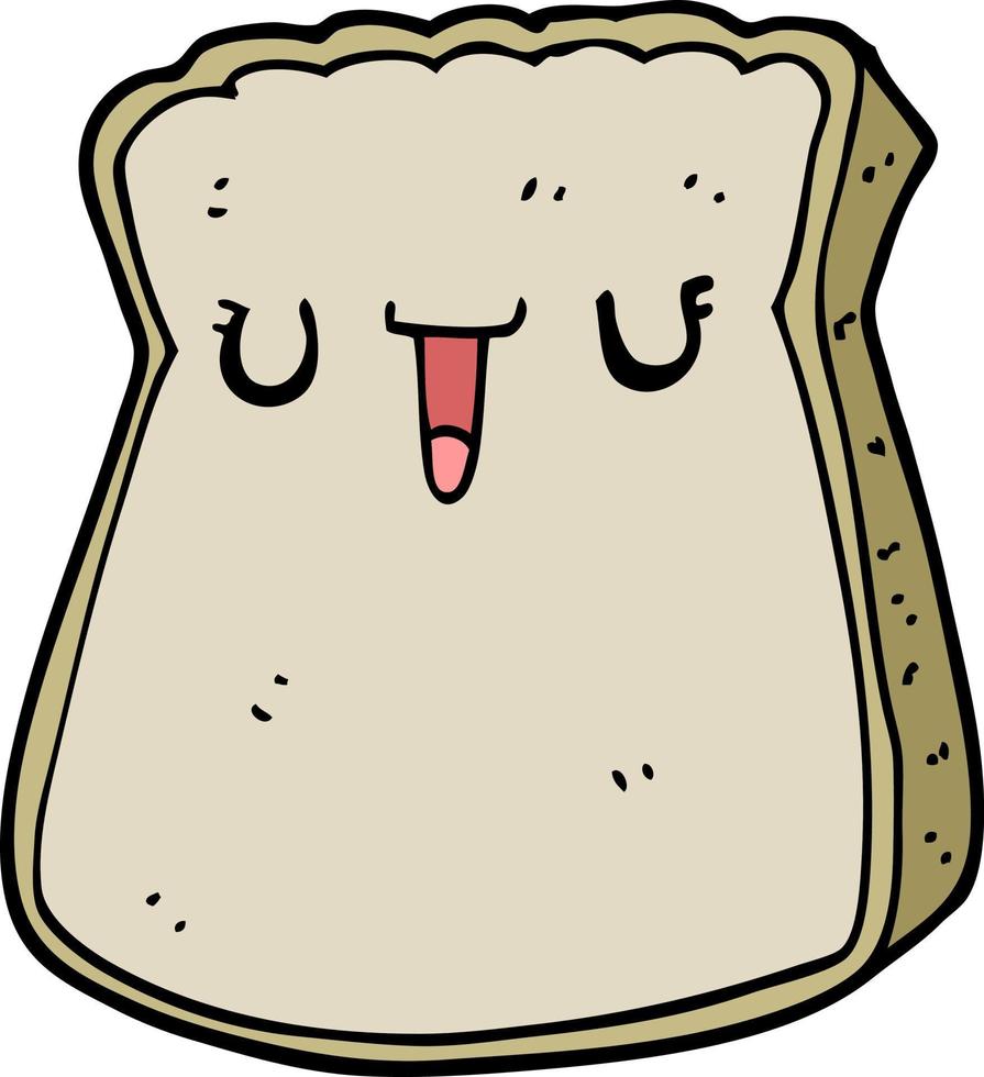 rebanada de pan de dibujos animados vector