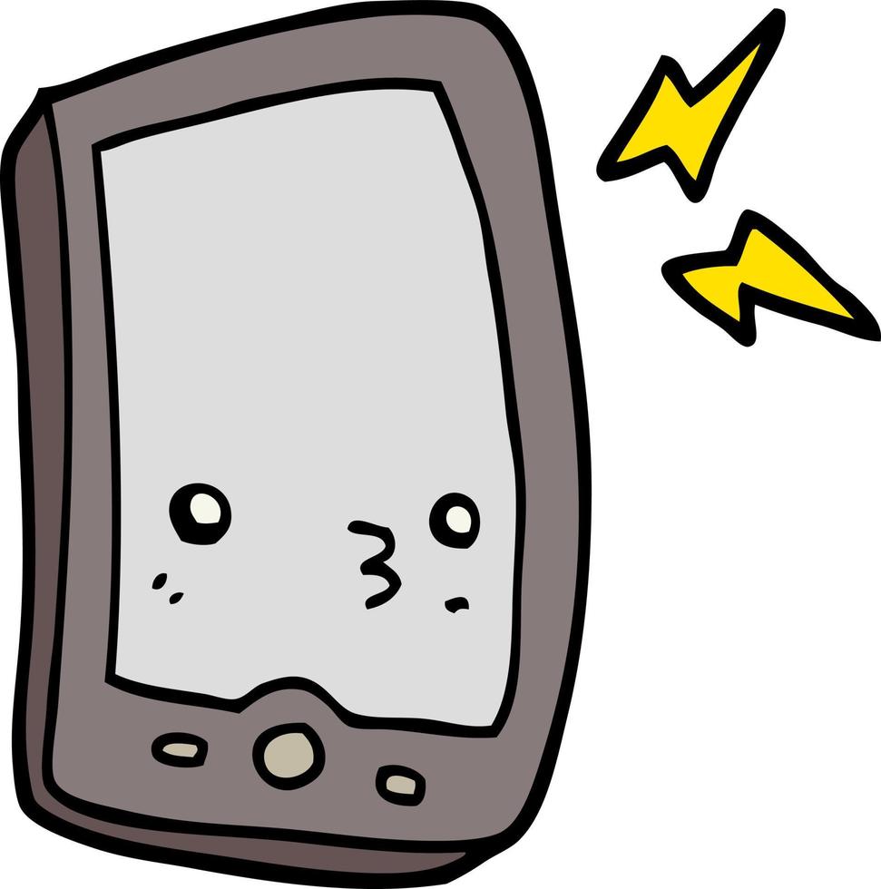 cartoon mobile phone vector