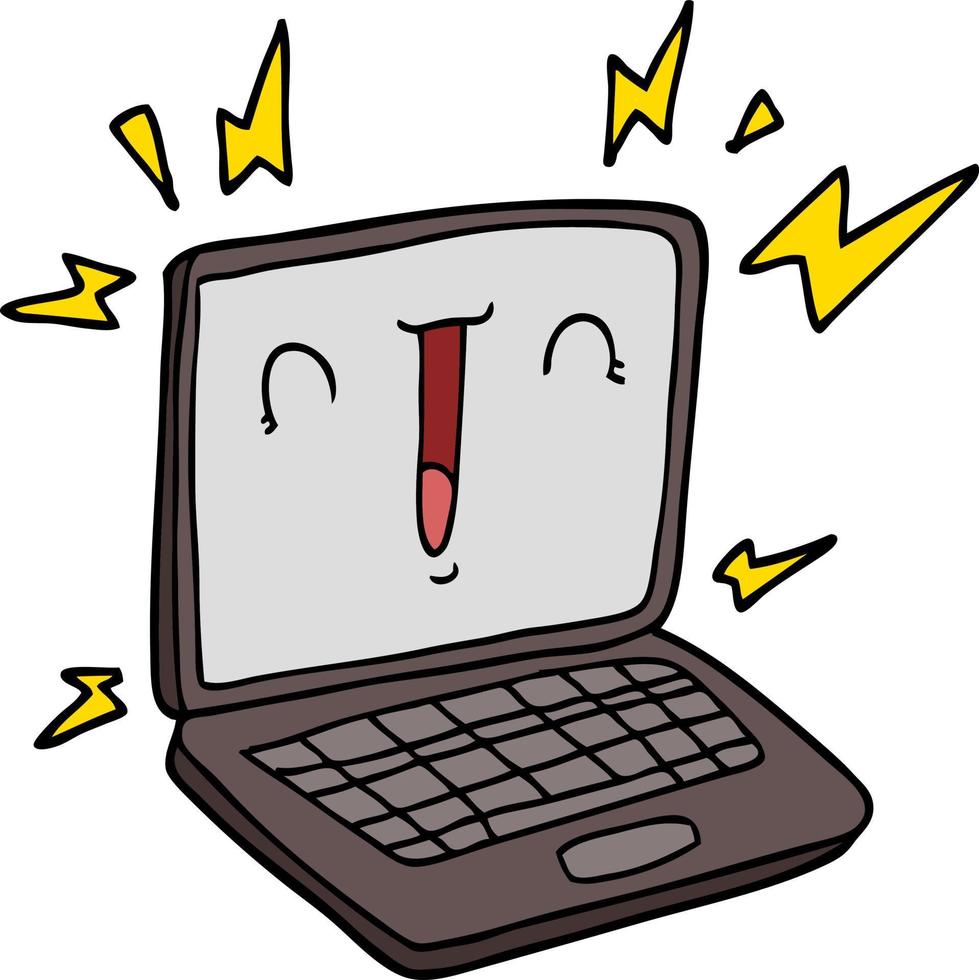 cartoon laptop computer vector