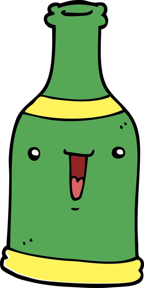 cartoon beer bottle vector