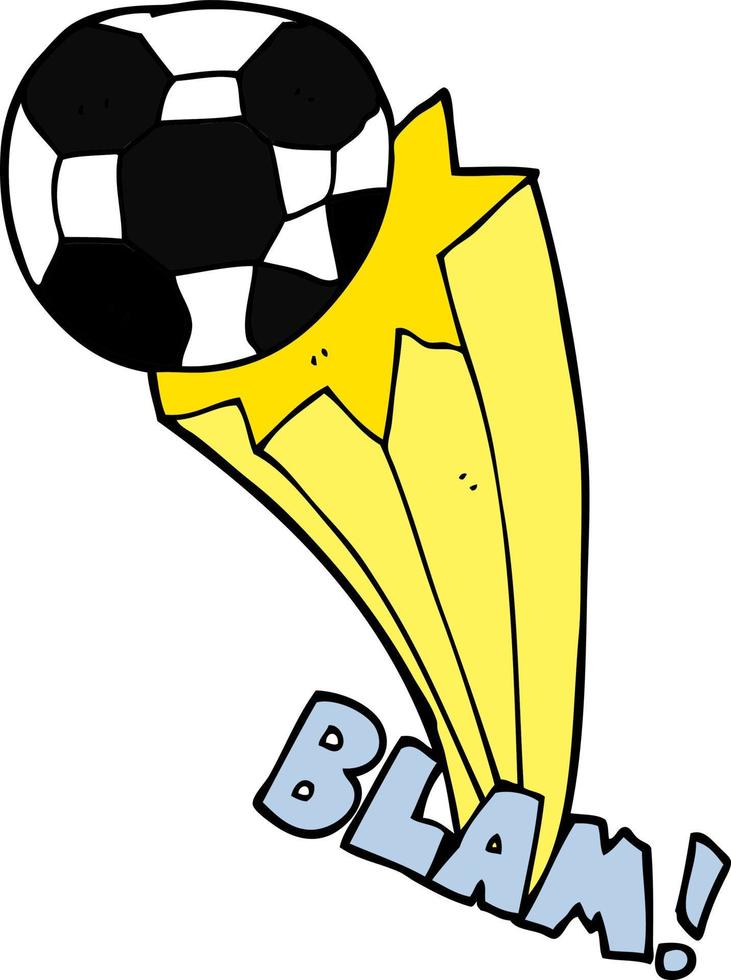balón de fútbol pateado de dibujos animados vector