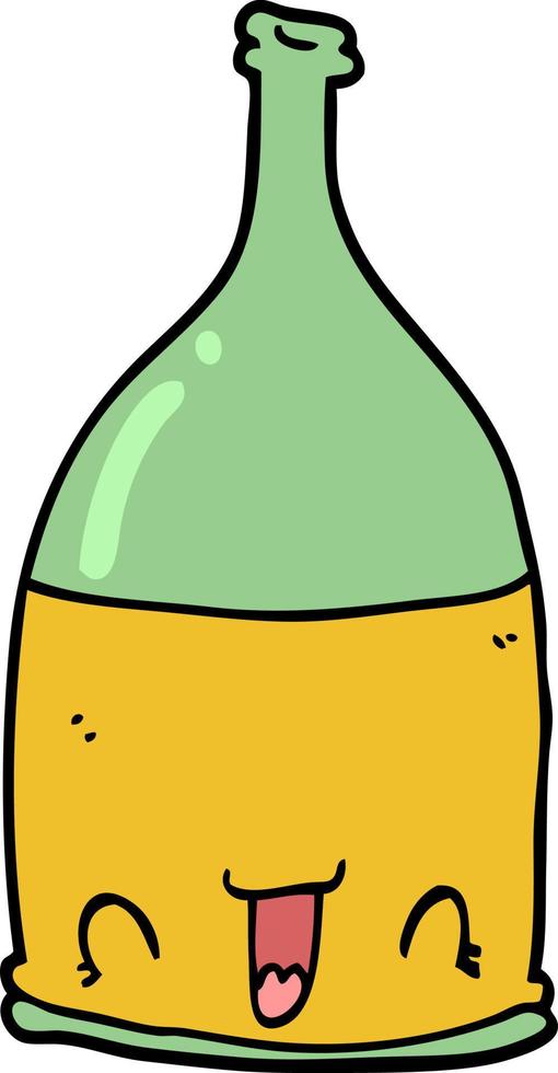 cartoon wine bottle vector