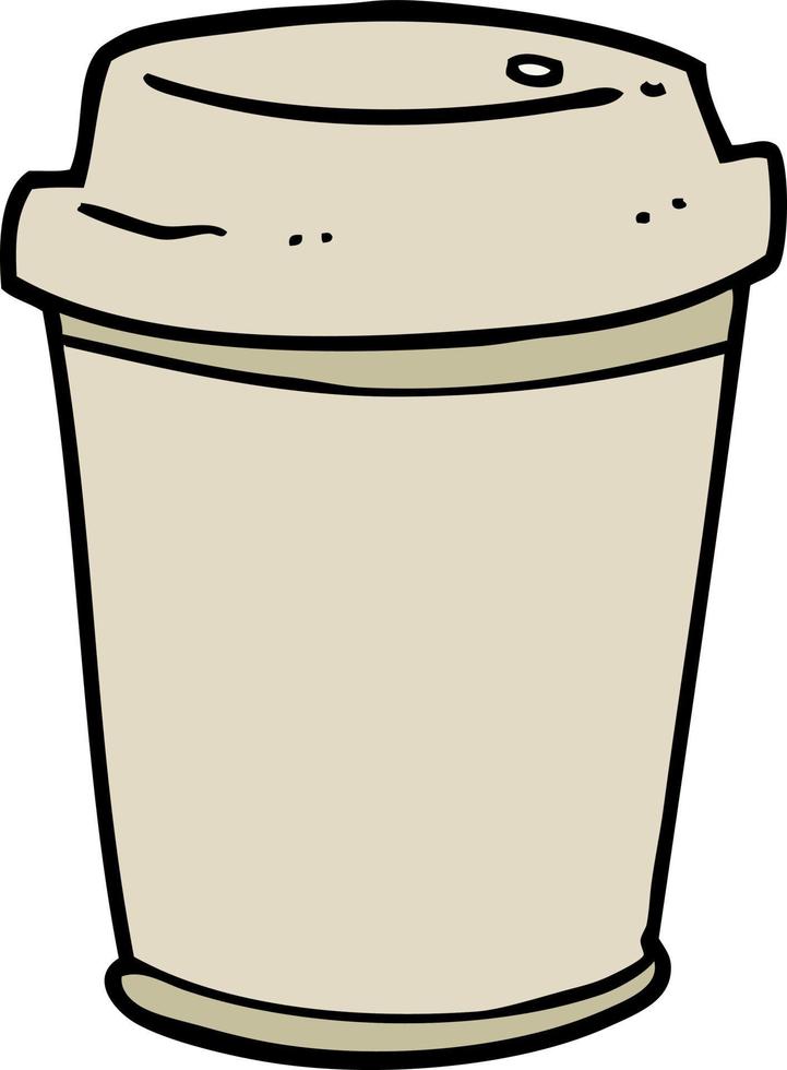 cartoon takeout coffee cup vector