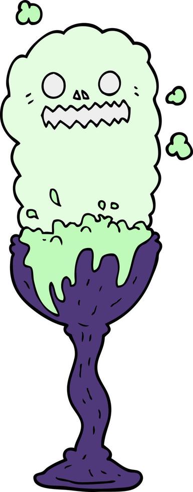cartoon spooky halloween potion cup vector