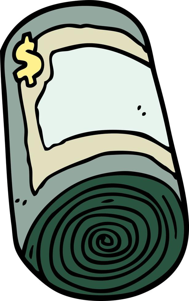 rollo de dibujos animados de dinero vector