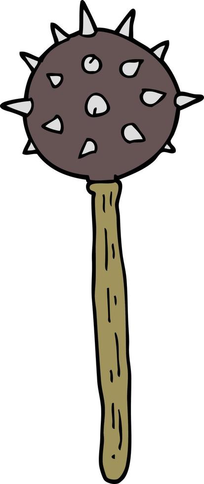 cartoon medieval mace vector