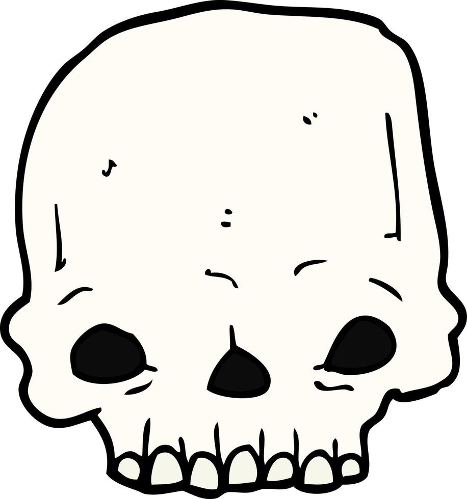 cartoon spooky skull vector