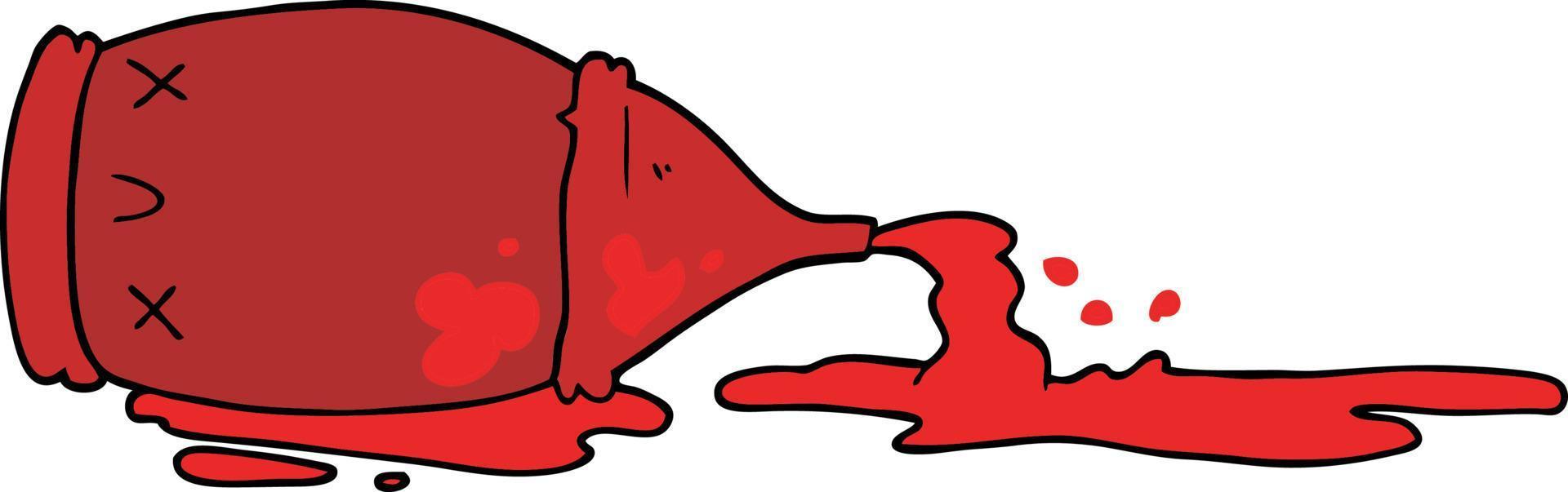 cartoon spilled bottle vector