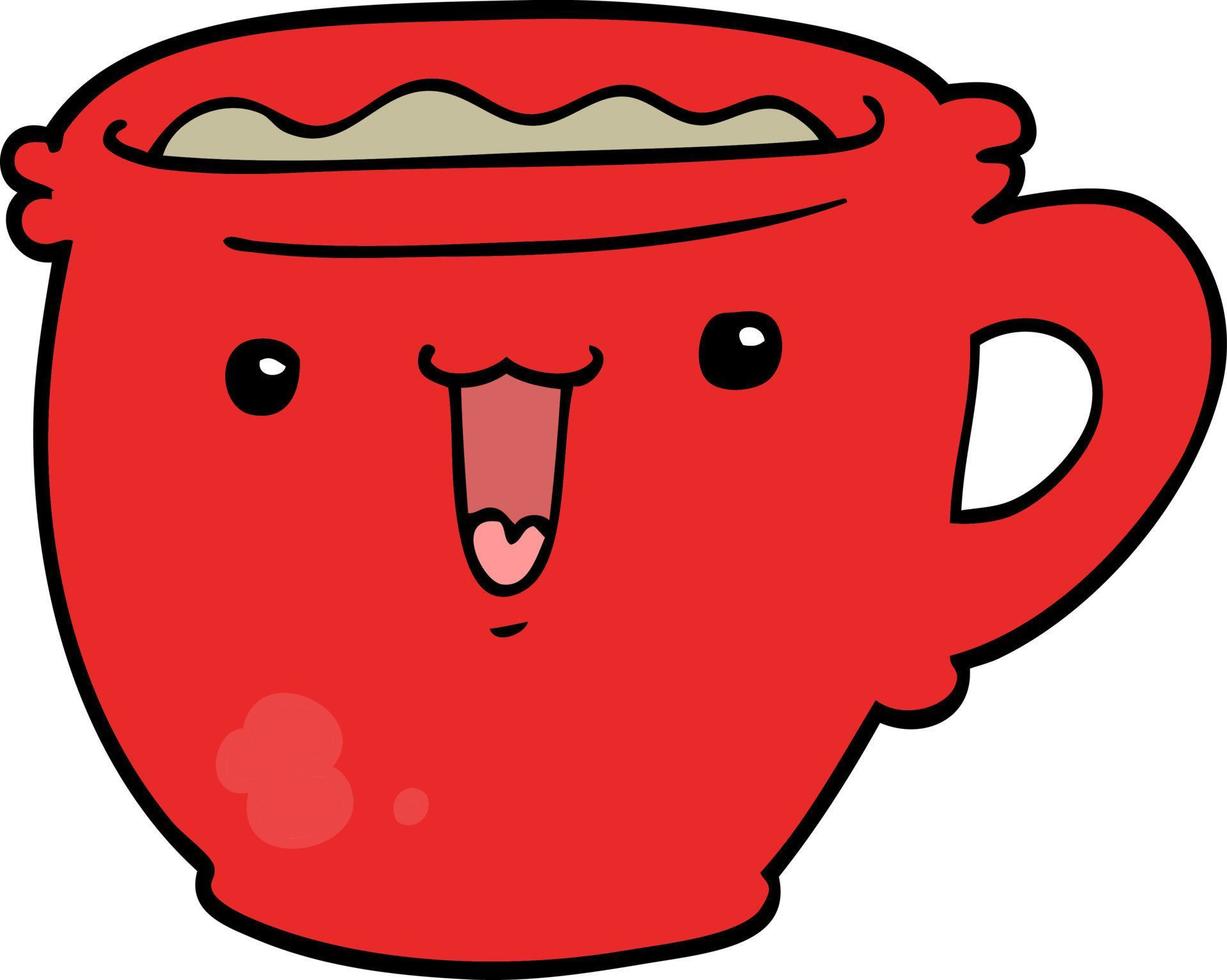linda taza de café de dibujos animados vector