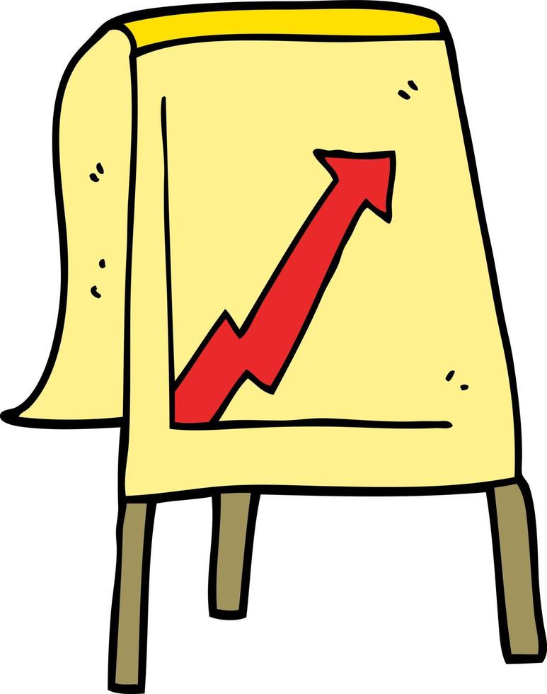 cartoon business chart with arrow vector