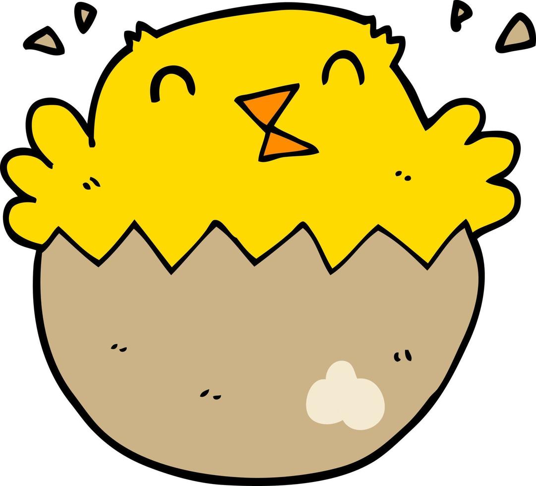 cartoon hatching chick vector