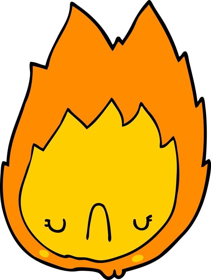 cartoon unhappy flame vector