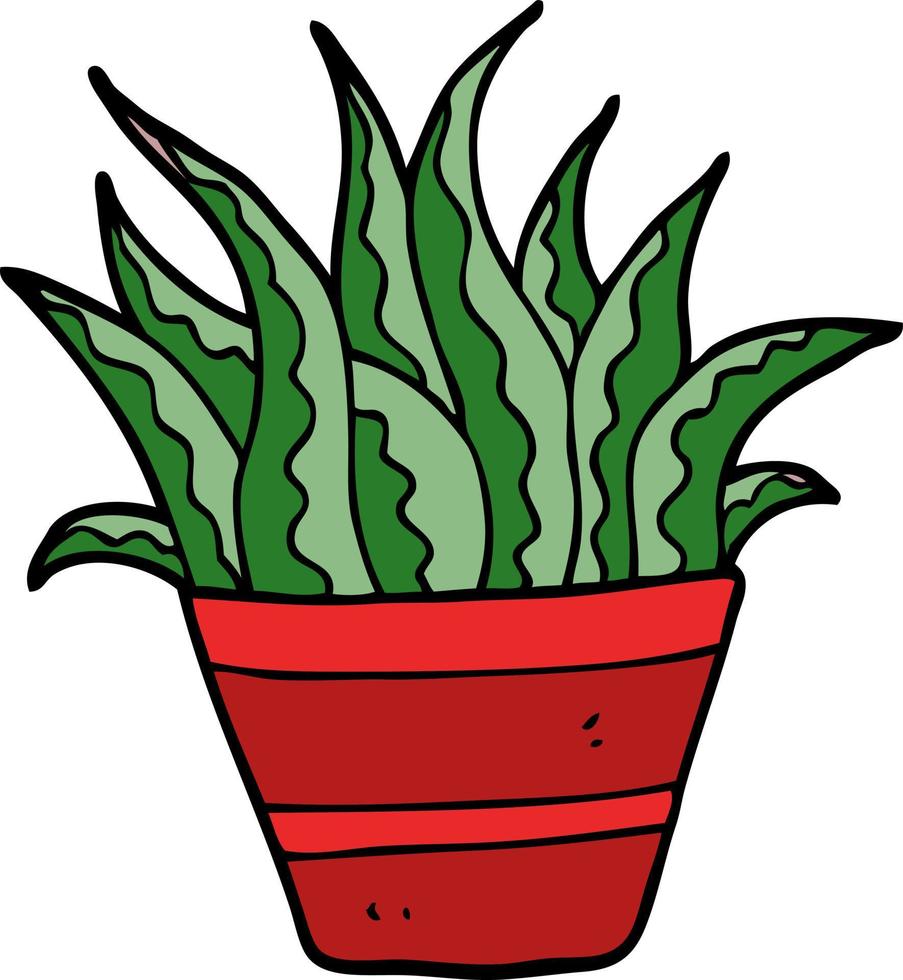 cartoon doodle house plant vector