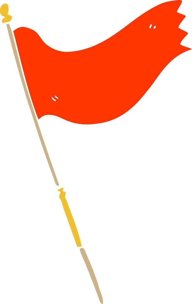 cartoon doodle waving flag vector