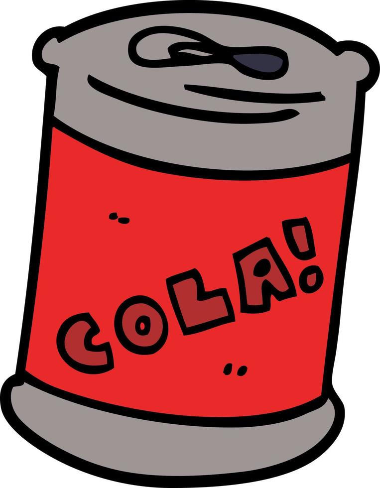 cartoon doodle fizzy drinks can vector