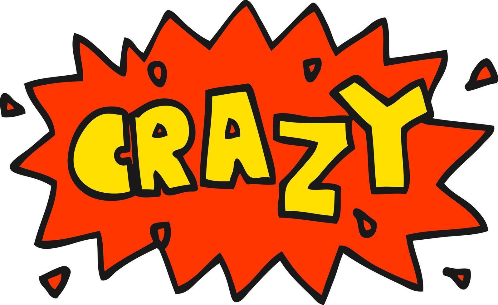 cartoon word crazy vector