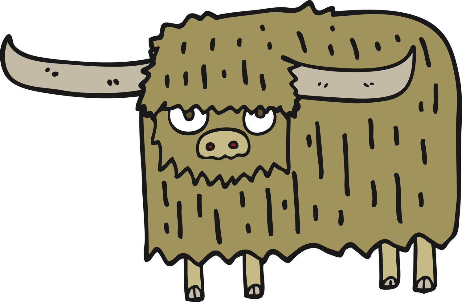 cartoon hairy cow vector