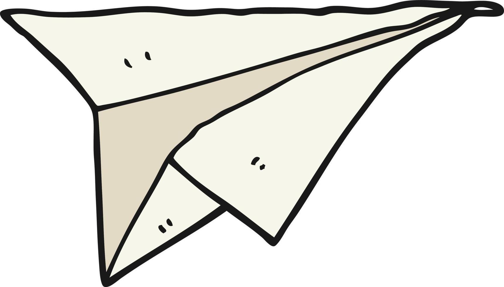 avión de papel de dibujos animados vector