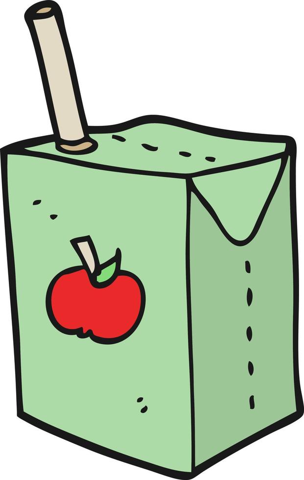 cartoon apple juice box vector