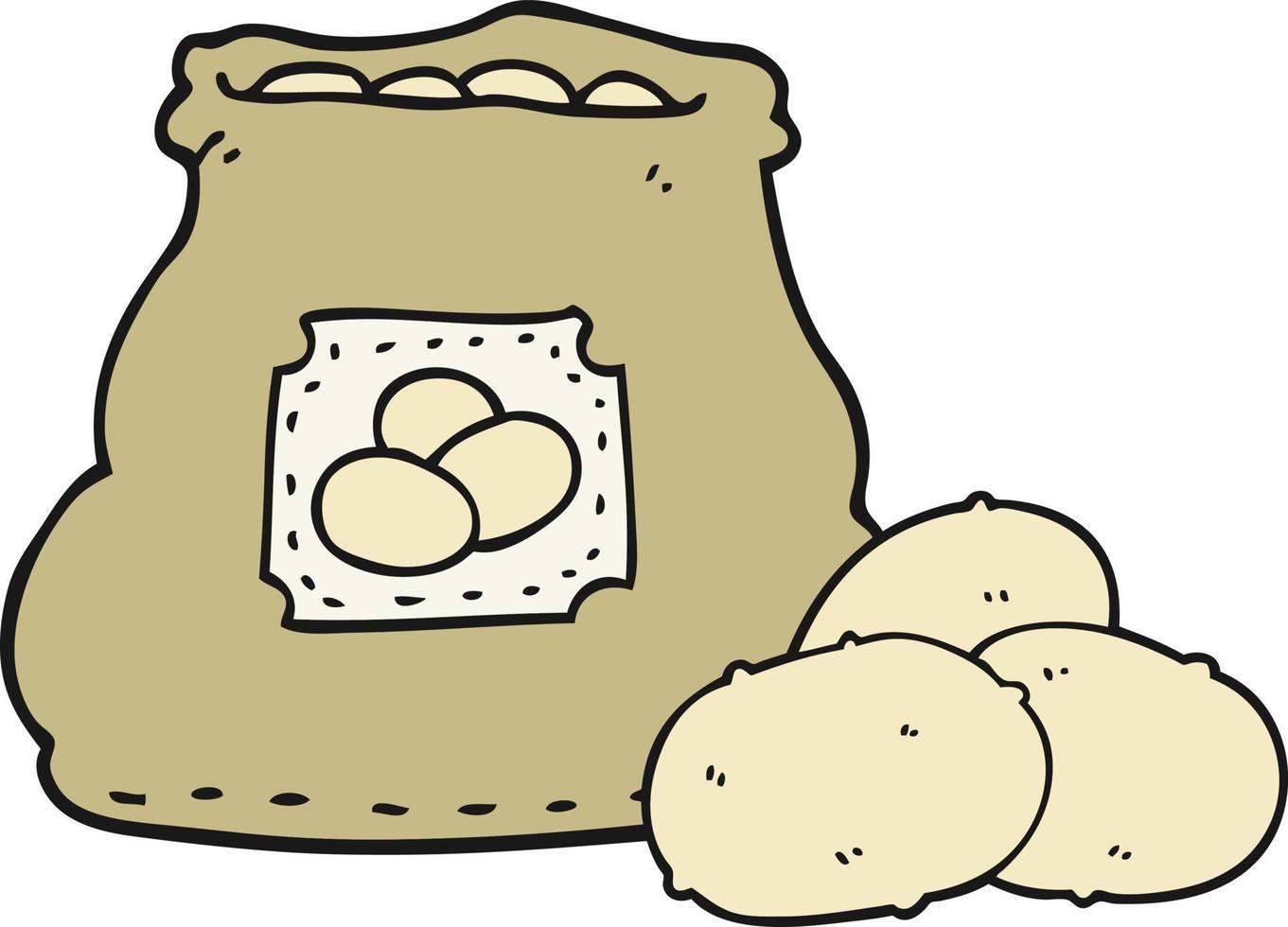 cartoon bag of potatoes vector