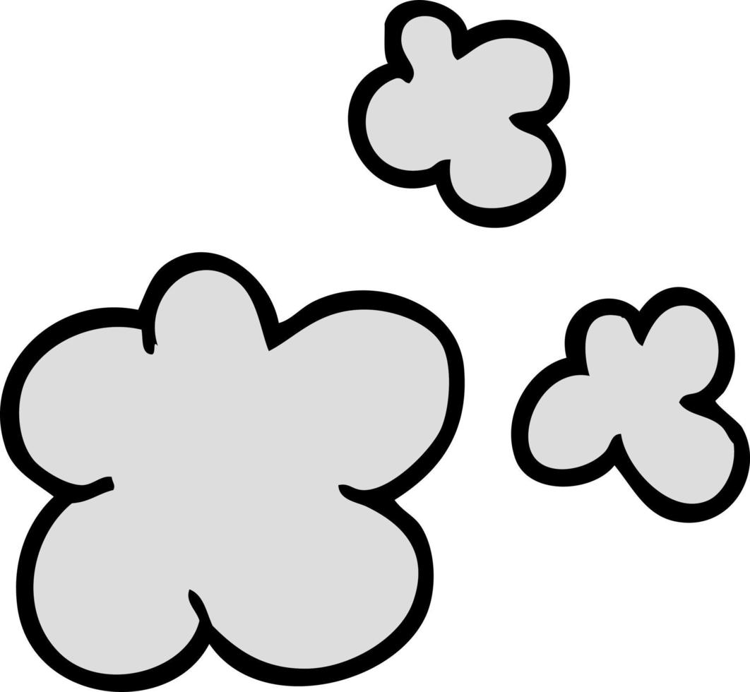 cartoon doodle smoke puffs vector