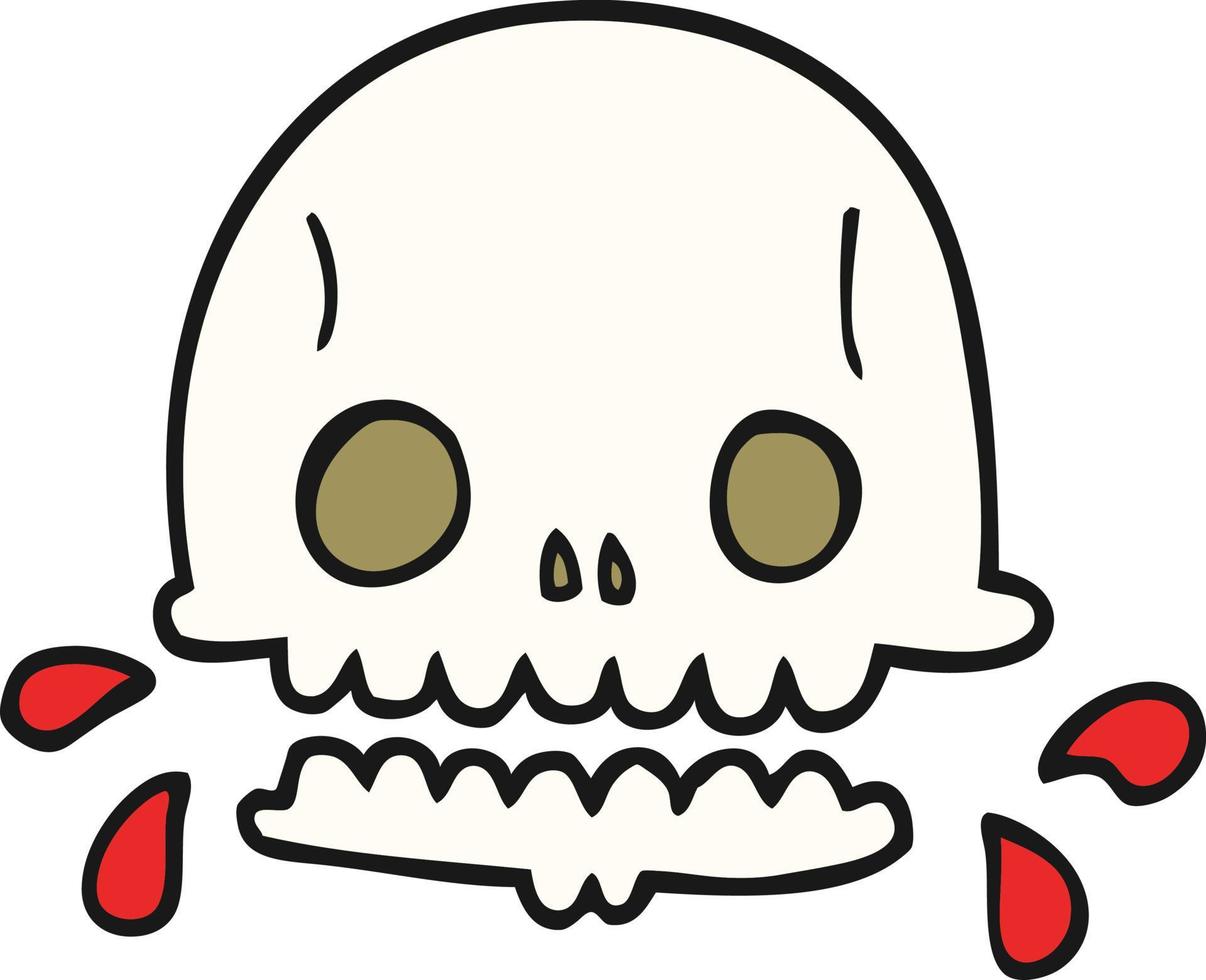 cartoon spooky skull vector