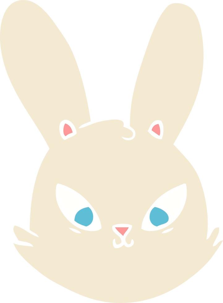 cara de conejo de dibujos animados de estilo de color plano vector