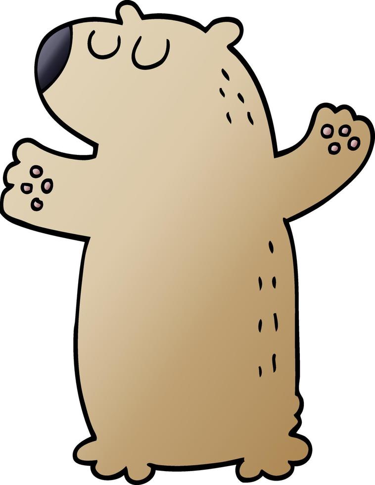 cartoon doodle bear standing vector