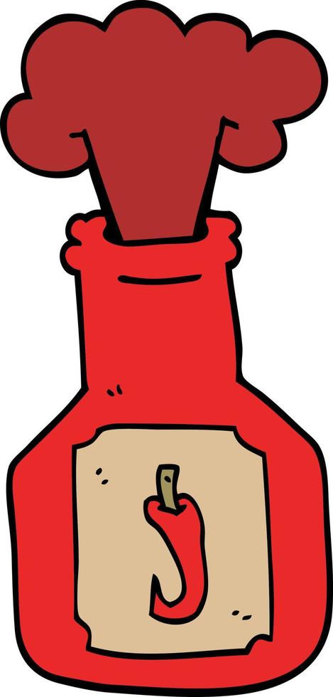 cartoon doodle hot chlli sauce vector