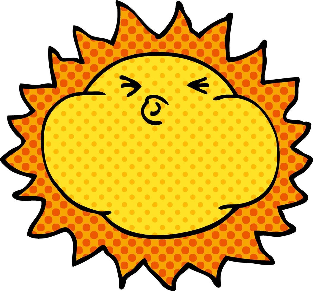 cartoon doodle shining sun vector