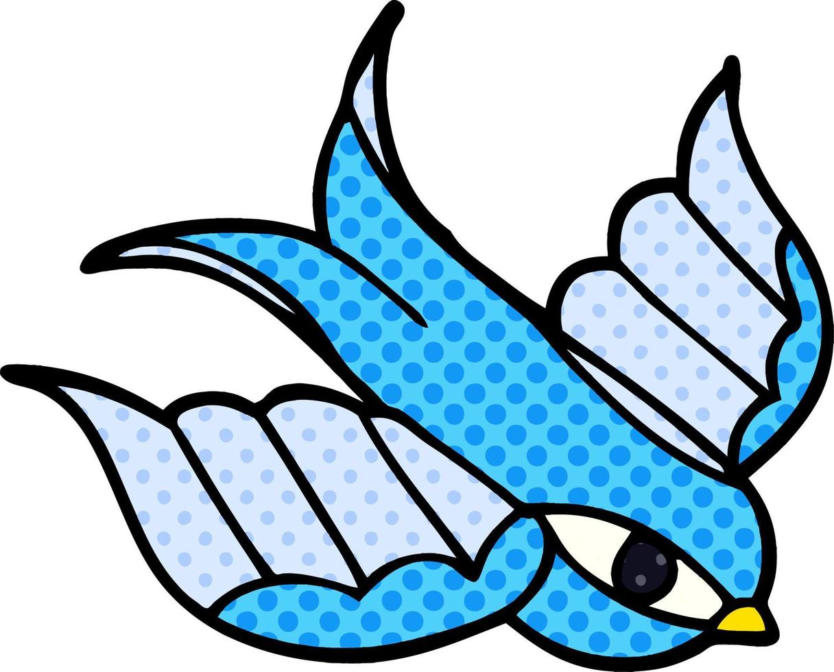 cartoon doodle swallow tattoo vector