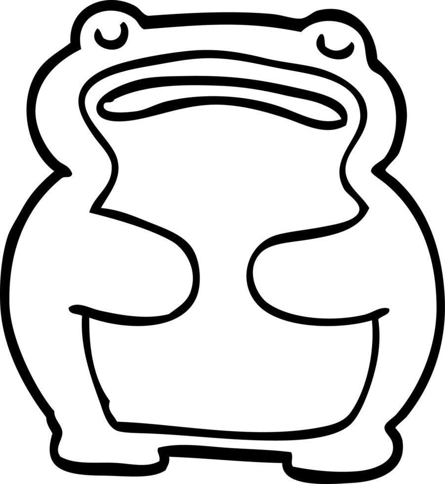 line drawing cartoon frog vector