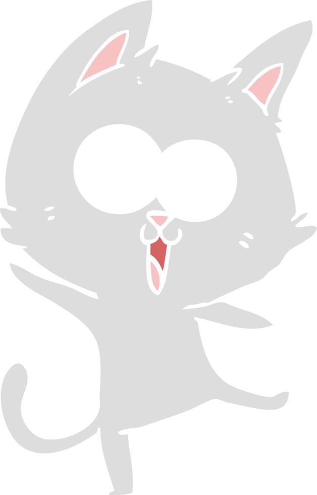 funny flat color style cartoon cat vector