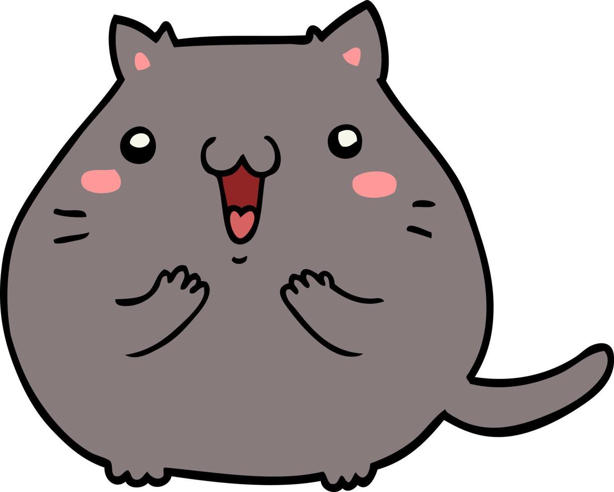 happy cartoon cat vector