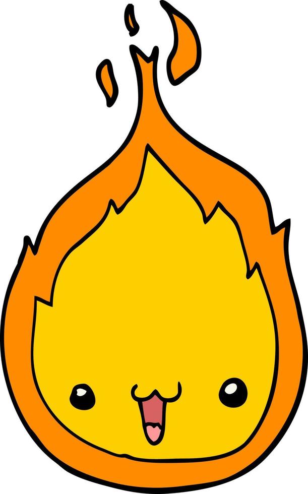cute cartoon flame vector