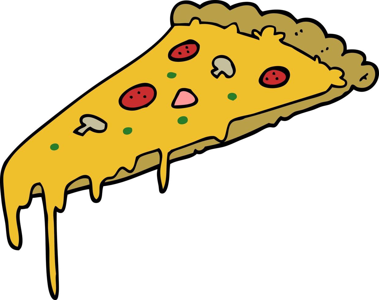 rebanada de pizza de dibujos animados vector