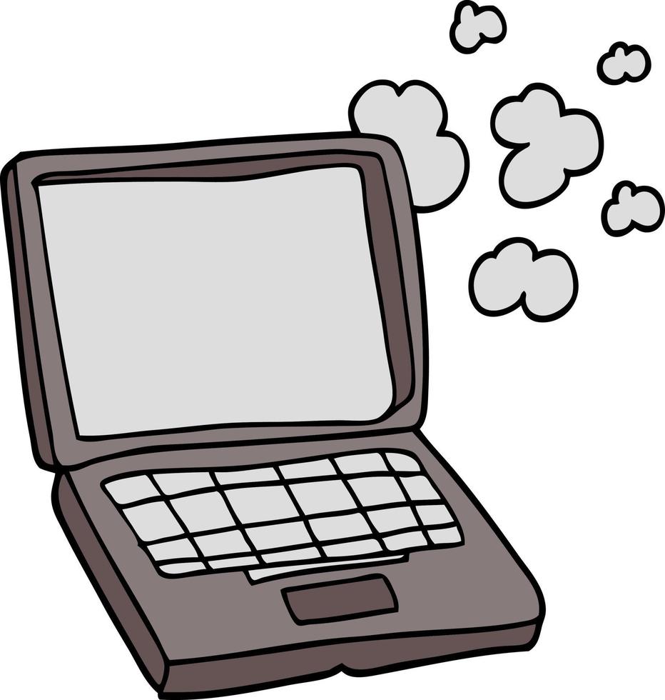 cartoon laptop computer vector