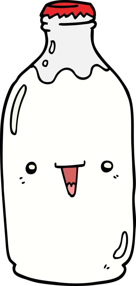 cute cartoon milk bottle vector